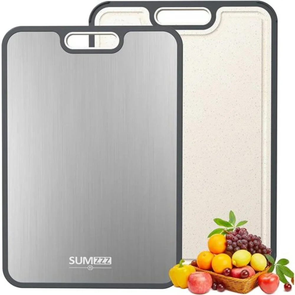 Titanium Cutting Board for Kitchen, Cutting Board Double Sided Food Grade, Pure